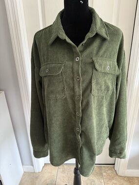 Velvet Heart Olive Green Corduroy Shacket